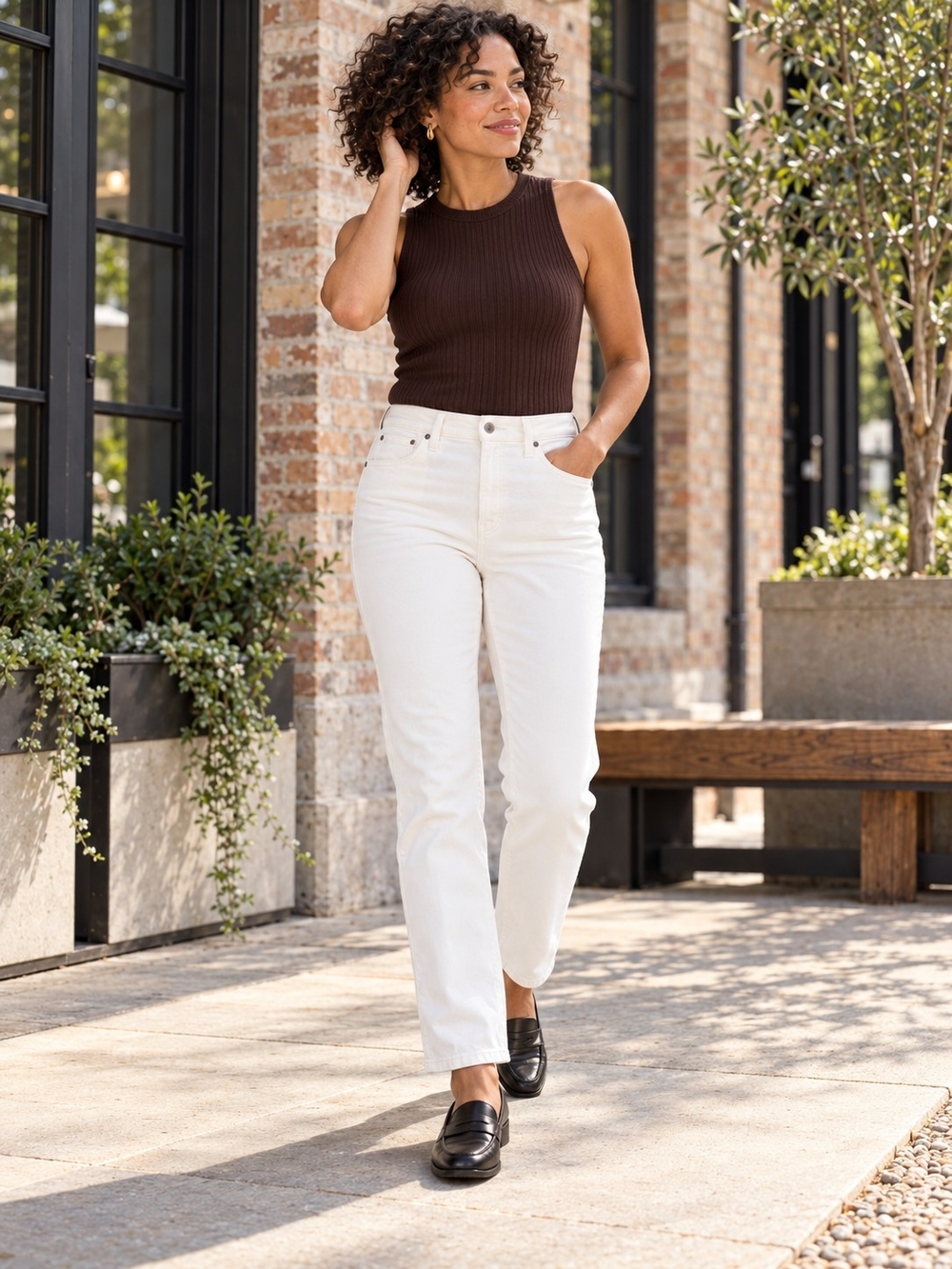 Madewell Perfect Vintage Jeans Tile White High Rise Size 32 ND501